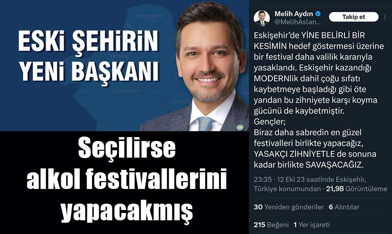 İyi Parti’nin EBB adayı bira festivalinin iptal edilmesini eleştirdi
