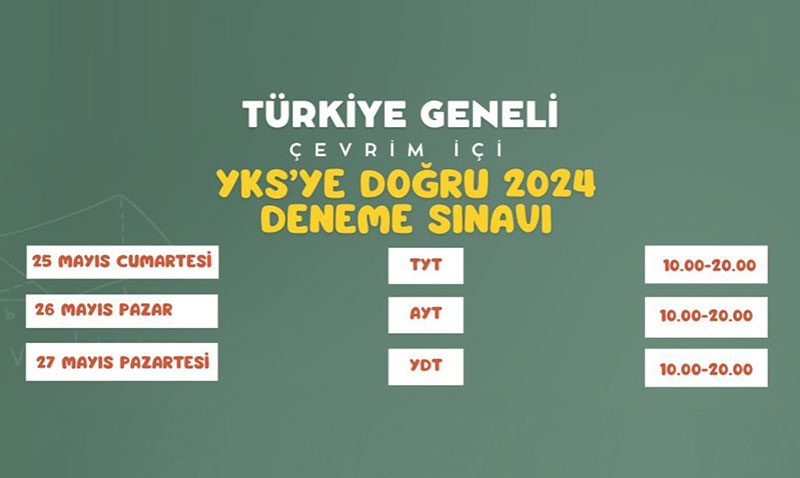 "Yks’ye Doru 2024" Trkiye Geneli evrim i Deneme Snav Yaplacak