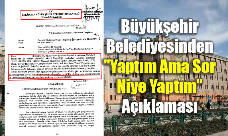 Büyükşehir Belediyesinden "Yaptım Ama Sor Niye Yaptım" Açıklaması