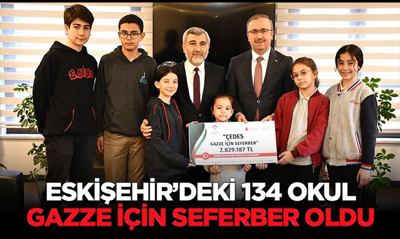 Eskiehir’deki 134 okul Gazze iin seferber oldu
