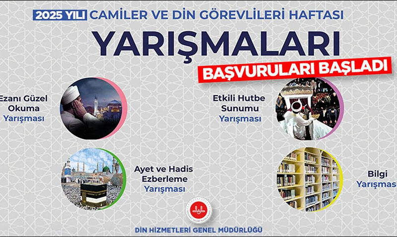 2025 Yl Camiler ve Din Grevlileri Haftas Yarmalar bavurular balad