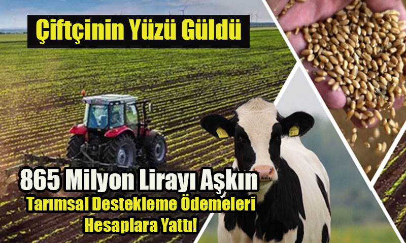 Çiftçinin Yüzü Güldü: 865 Milyon Lirayı Aşkın Tarımsal Destekleme Ödemeleri Hesaplara Yattı!