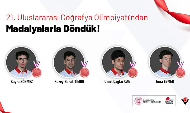 21. Uluslararası Coğrafya Olimpiyatı’nda Türkiye’den Madalya Zaferi