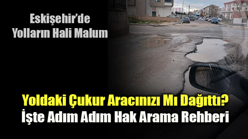 Belediyenin D�zeltmedi�i Yoldaki �ukura D��t�n ve Arac�n �n Tak�m� Da��ld�!