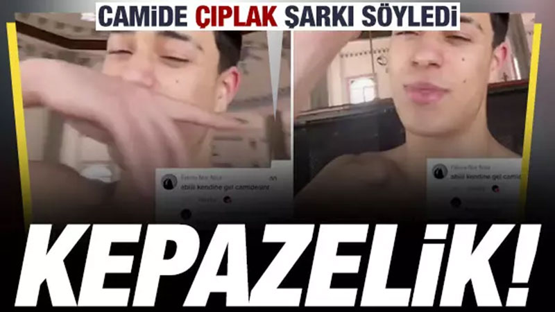 B�y�k sayg�s�zl�k: �st� ��plak camiye girip k�f�rl� rap �ark�s� dinledi