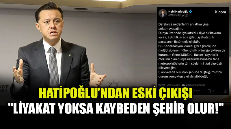 Hatipo�lu�ndan Nepotizm Vurgusu: "Yanl���n S�rd�r�lemez Oldu�u Ortaya ��kt�."