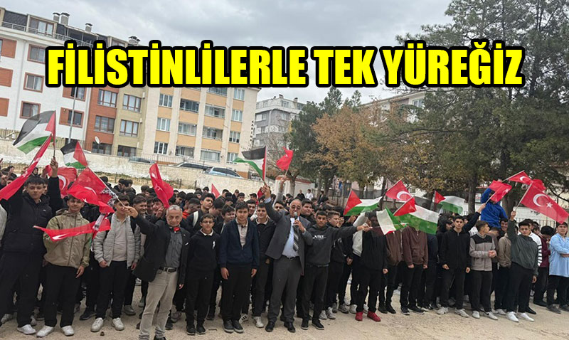 Yunus Emre Mesleki ve Teknik Anadolu Lisesinde "Filistinle Tek Yrek Dayanmas"