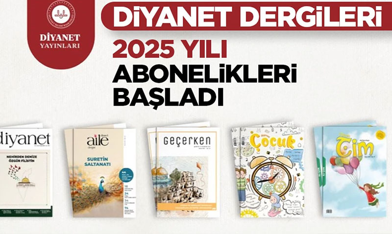 Diyanet Dergileri 2025 yl abonelikleri balad