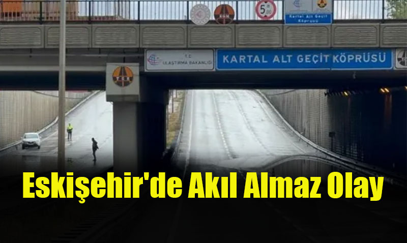 Polisten Kaçan Şahıs Üst Geçitten Otomobilin Üzerine Düştü!