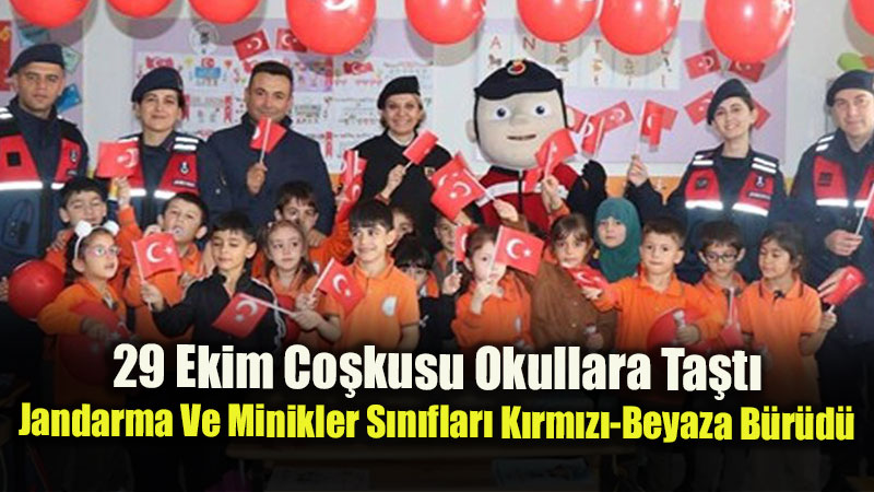 Jandarma�dan �ukurhisar �lkokulu�na Anlaml� Ziyaret: S�n�flar Bayraklarla Donat�ld�!
