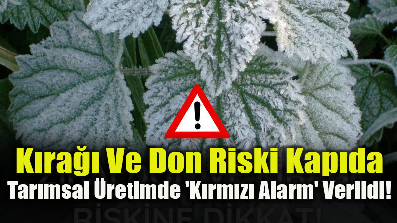 �reticiye Kritik Uyar�: �ar�amba Gecesi Hafif Zirai Don Bekleniyor!
